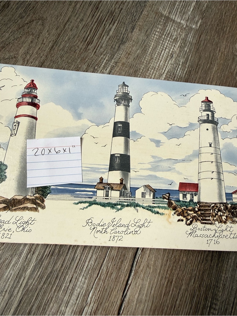 VTG Coastal Lighthouse Wall Art - White, Red, Black Accent Cottage Core Beach - Picture 6 of 6